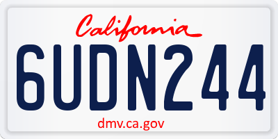 CA license plate 6UDN244