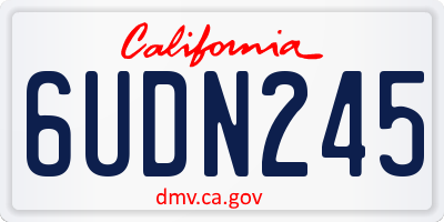 CA license plate 6UDN245
