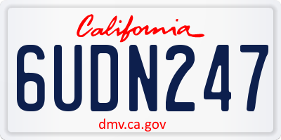 CA license plate 6UDN247