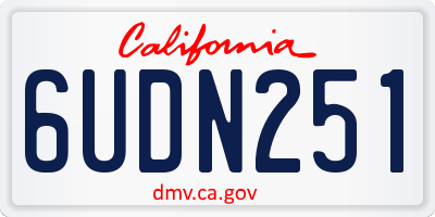 CA license plate 6UDN251
