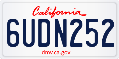 CA license plate 6UDN252