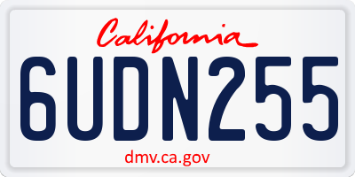 CA license plate 6UDN255