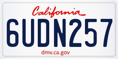 CA license plate 6UDN257
