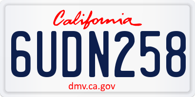 CA license plate 6UDN258