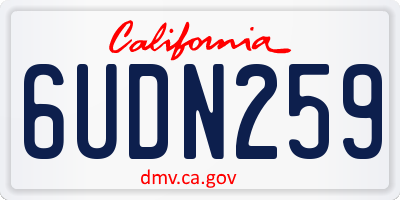 CA license plate 6UDN259