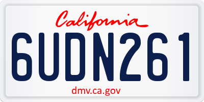 CA license plate 6UDN261
