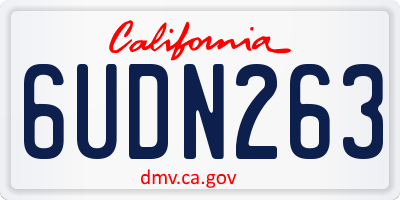CA license plate 6UDN263