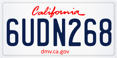 CA license plate 6UDN268