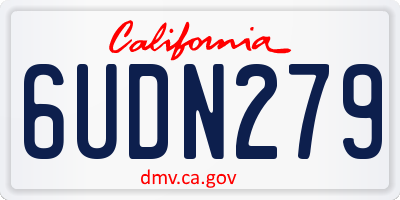 CA license plate 6UDN279