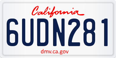 CA license plate 6UDN281