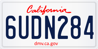 CA license plate 6UDN284