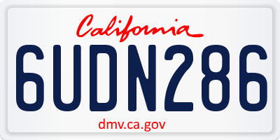 CA license plate 6UDN286