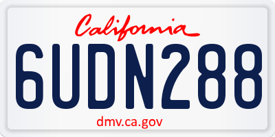 CA license plate 6UDN288