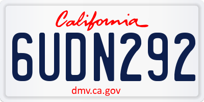 CA license plate 6UDN292