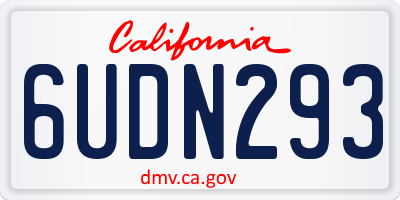 CA license plate 6UDN293