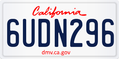 CA license plate 6UDN296