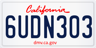 CA license plate 6UDN303