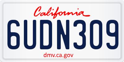 CA license plate 6UDN309