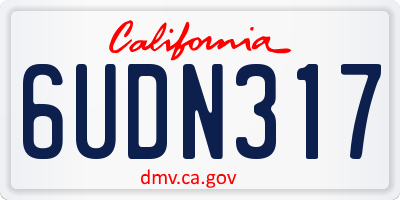 CA license plate 6UDN317