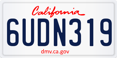 CA license plate 6UDN319