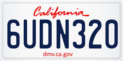 CA license plate 6UDN320