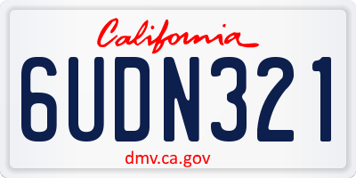 CA license plate 6UDN321