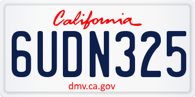CA license plate 6UDN325