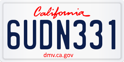 CA license plate 6UDN331