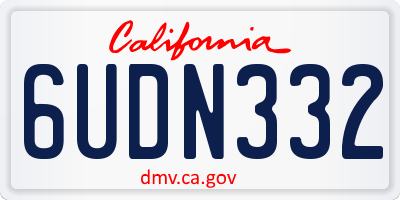 CA license plate 6UDN332