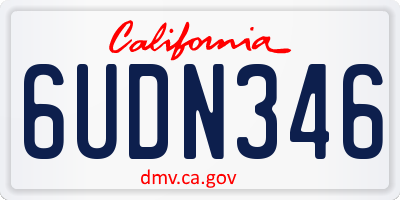 CA license plate 6UDN346