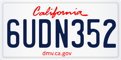 CA license plate 6UDN352