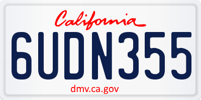 CA license plate 6UDN355