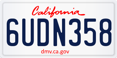 CA license plate 6UDN358