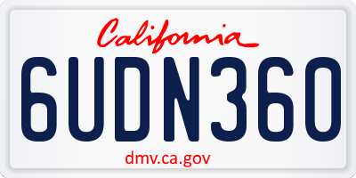 CA license plate 6UDN360