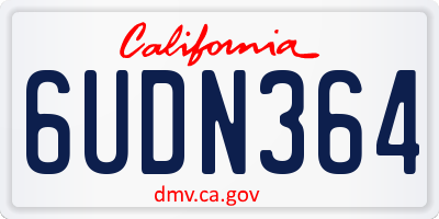 CA license plate 6UDN364