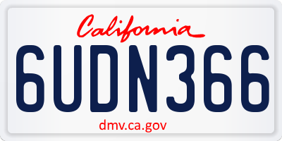 CA license plate 6UDN366