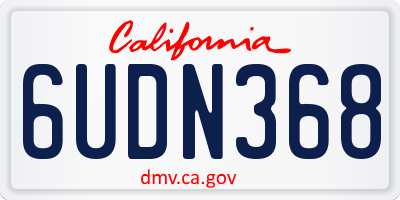 CA license plate 6UDN368