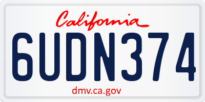 CA license plate 6UDN374