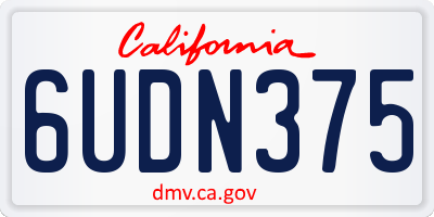 CA license plate 6UDN375