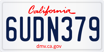 CA license plate 6UDN379