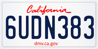 CA license plate 6UDN383