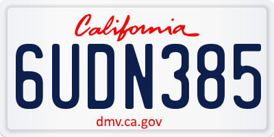 CA license plate 6UDN385