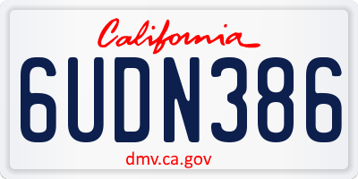 CA license plate 6UDN386