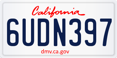 CA license plate 6UDN397