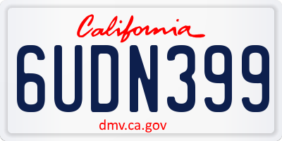 CA license plate 6UDN399