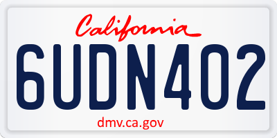 CA license plate 6UDN402