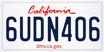 CA license plate 6UDN406