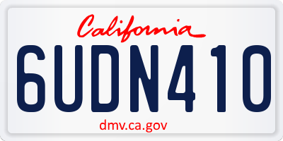 CA license plate 6UDN410