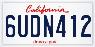 CA license plate 6UDN412