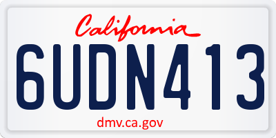 CA license plate 6UDN413